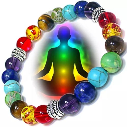Colourful Volcanic Chakra Bracelet & Necklace - Fashion Accessory