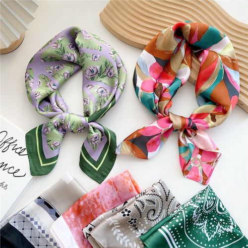 JTVOVO Luxury Silk Skinny Scarf - Multifunctional Small Hair Scarf