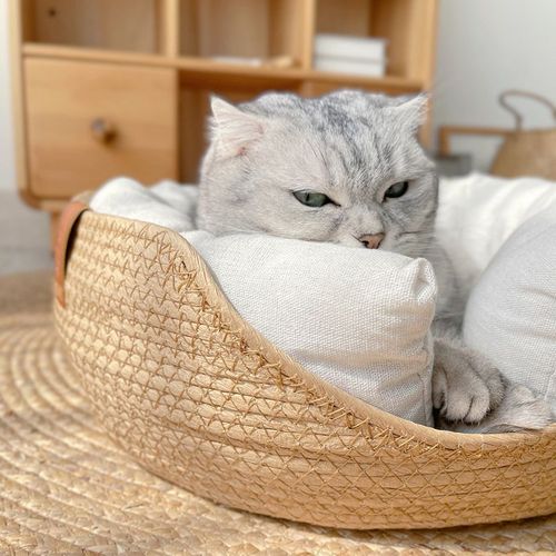 Hoopet Bamboo Pet Bed – Breathable Cozy Nest for Cats & Puppies