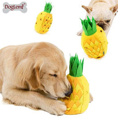Interactive Pineapple Dog Toy - Eco-Friendly Fun & Training Tool - Yellow / 13x30cm