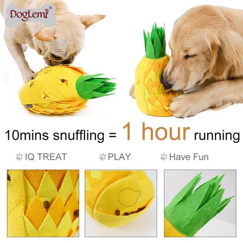 Interactive Pineapple Dog Toy - Eco-Friendly Fun & Training Tool - Yellow / 13x30cm
