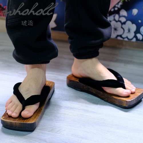 WHOHOLL Japanese Geta Slippers - Thick Sole Anime Clogs for Cosplay