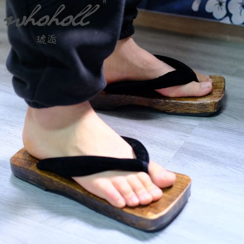 WHOHOLL Japanese Geta Slippers - Thick Sole Anime Clogs for Cosplay