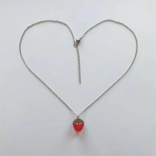Charming Strawberry Pendant Necklace - Trendy Fairycore Accessory
