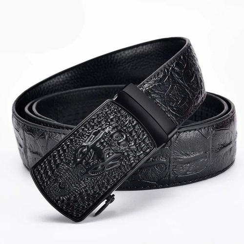 High-Quality Striped Split Leather Belts - Casual Style for Versatile Wear