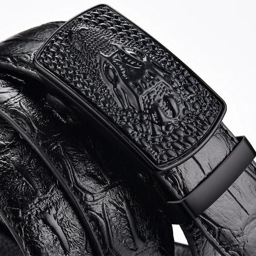 High-Quality Striped Split Leather Belts - Casual Style for Versatile Wear