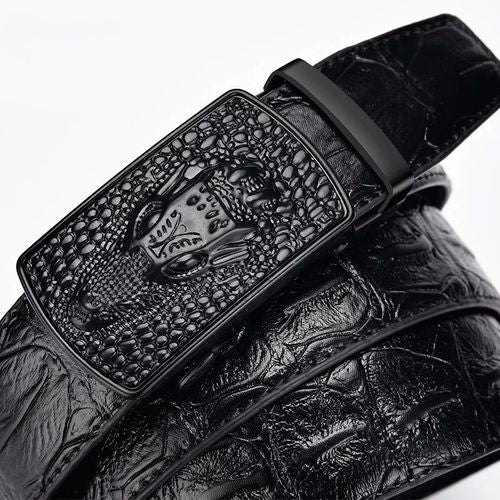 High-Quality Striped Split Leather Belts - Casual Style for Versatile Wear