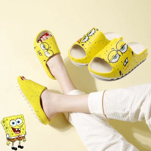 Bandai SpongeBob Cartoon Slippers - Soft Non-Slip Summer Shoes