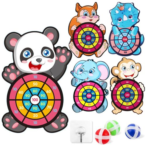 Cartoon Dart Board Game - Rainbow Animal Designs for Fun Playtime