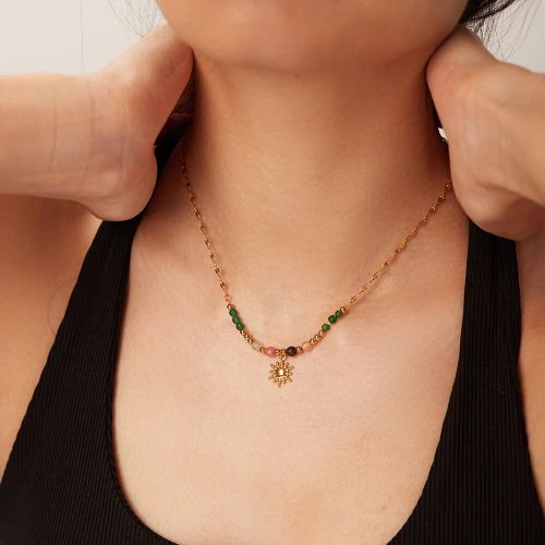 Trendy Handmade Waterproof Necklace with 18K Gold Plating - JDN20919