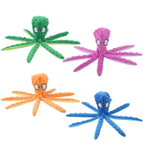 Adorable Octopus Plush Dog Toy with Squeaker for Interactive Play