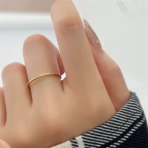 MEISHICHAO 18K Gold Plated Rings - Stylish Adjustable Wedding Bands