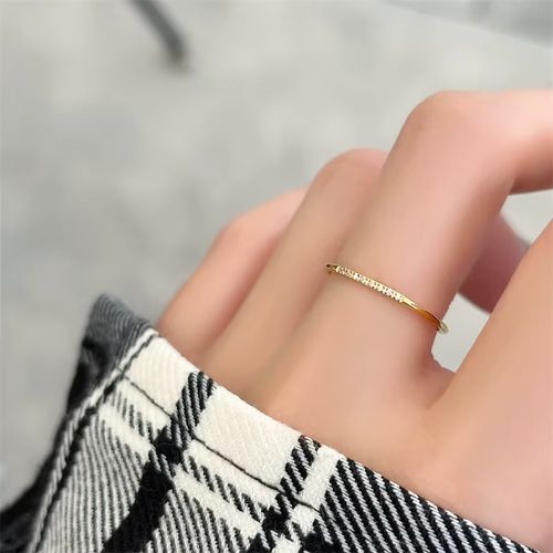 MEISHICHAO 18K Gold Plated Rings - Stylish Adjustable Wedding Bands