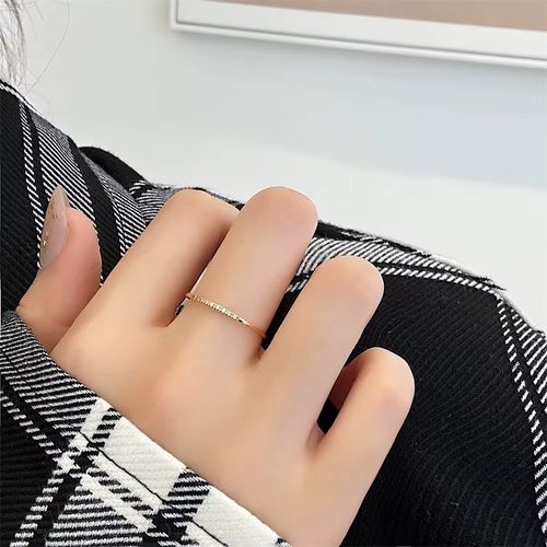 MEISHICHAO 18K Gold Plated Rings - Stylish Adjustable Wedding Bands