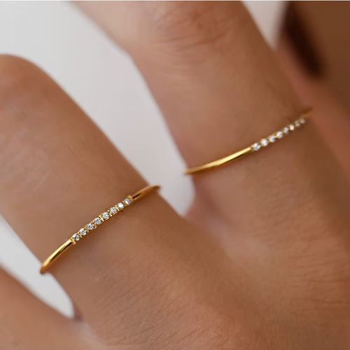 MEISHICHAO 18K Gold Plated Rings - Stylish Adjustable Wedding Bands