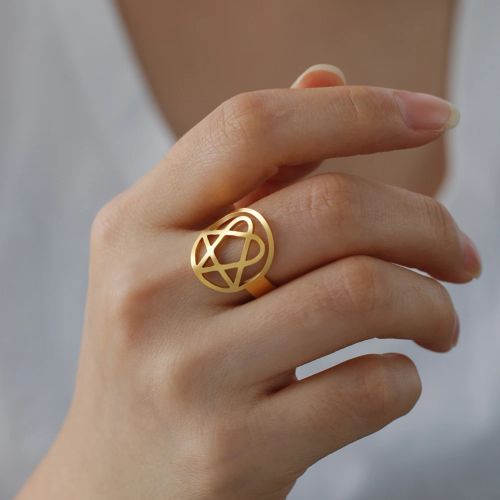 Lucktune Heartagram Symbol Rings - Durable Stainless Steel Fashion Rings