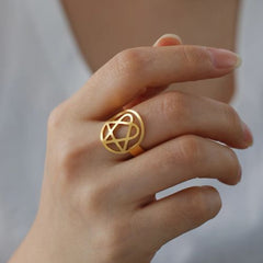 Lucktune Heartagram Symbol Rings - Durable Stainless Steel Fashion Rings