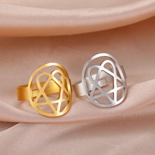 Lucktune Heartagram Symbol Rings - Durable Stainless Steel Fashion Rings