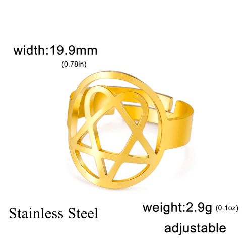 Lucktune Heartagram Symbol Rings - Durable Stainless Steel Fashion Rings