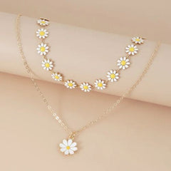 Rinhoo Daisy Floral Pendant Necklace - Stylish Party Accessory - NC23Y0293