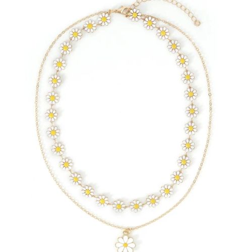 Rinhoo Daisy Floral Pendant Necklace - Stylish Party Accessory - NC23Y0293