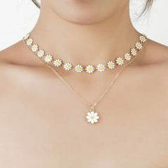 Rinhoo Daisy Floral Pendant Necklace - Stylish Party Accessory - NC23Y0293