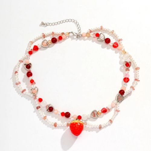 Ingemark Elegant Strawberry Heart Pendant Necklace - Fashionable Gift
