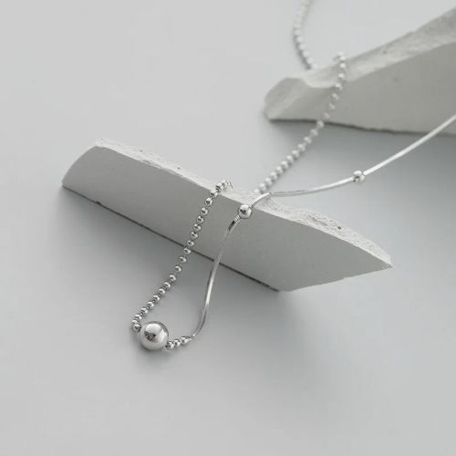 Elegant Cute Beads Chain Necklace for Anniversaries & Parties - Imitation platinum / 45cm
