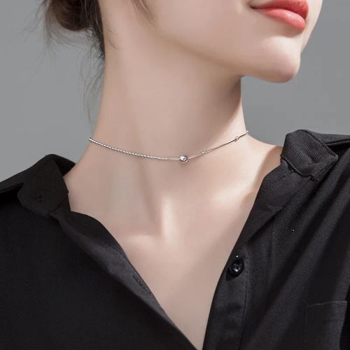 Elegant Cute Beads Chain Necklace for Anniversaries & Parties - Imitation platinum / 45cm