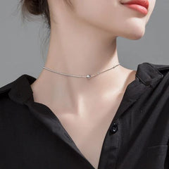 Elegant Cute Beads Chain Necklace for Anniversaries & Parties - Imitation platinum / 45cm
