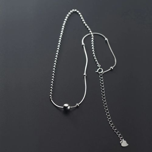 Elegant Cute Beads Chain Necklace for Anniversaries & Parties - Imitation platinum / 45cm