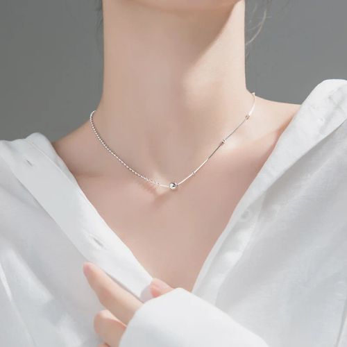 Elegant Cute Beads Chain Necklace for Anniversaries & Parties - Imitation platinum / 45cm