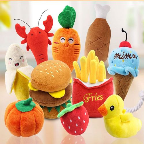Multicolour Plush Dog Toy - Soft & Fun for Playtime & Chewing