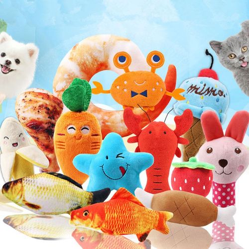 Multicolour Plush Dog Toy - Soft & Fun for Playtime & Chewing