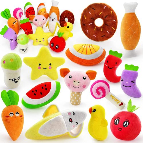 Multicolour Plush Dog Toy - Soft & Fun for Playtime & Chewing