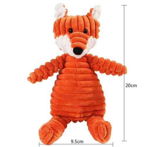 Pawstrip Plush Animal Squeaky Dog Toy - Durable Chew Comfort