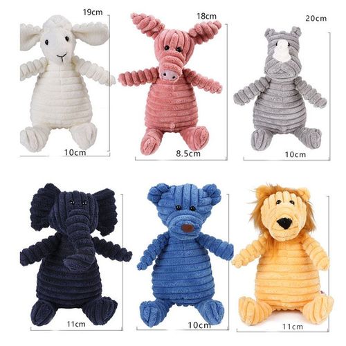 Pawstrip Plush Animal Squeaky Dog Toy - Durable Chew Comfort