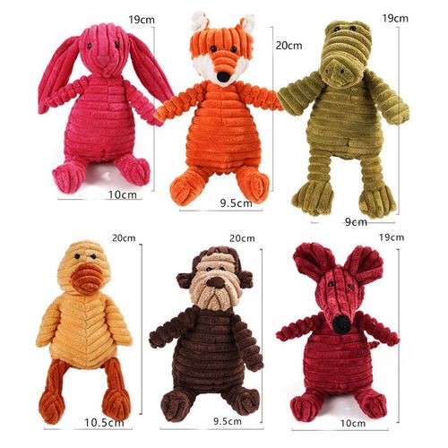Pawstrip Plush Animal Squeaky Dog Toy - Durable Chew Comfort