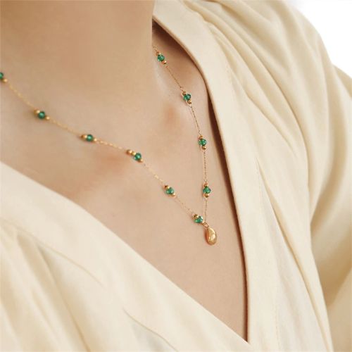Kuziduocai Trendy Geometric Shell Necklace - Stylish Chain Accessory