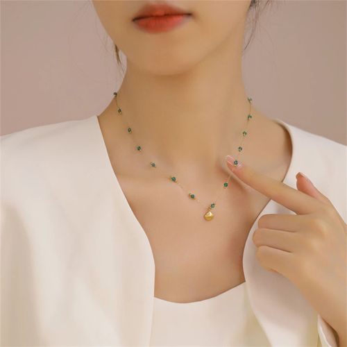Kuziduocai Trendy Geometric Shell Necklace - Stylish Chain Accessory