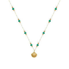 Kuziduocai Trendy Geometric Shell Necklace - Stylish Chain Accessory