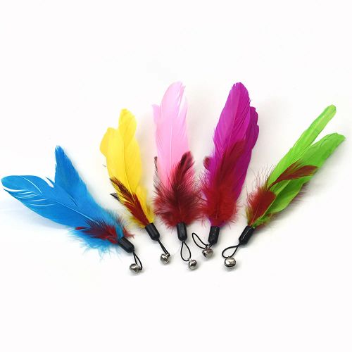 DZOMNOK Interactive Feather Teaser Stick - Engaging Cat Toy Set - 11-piece set