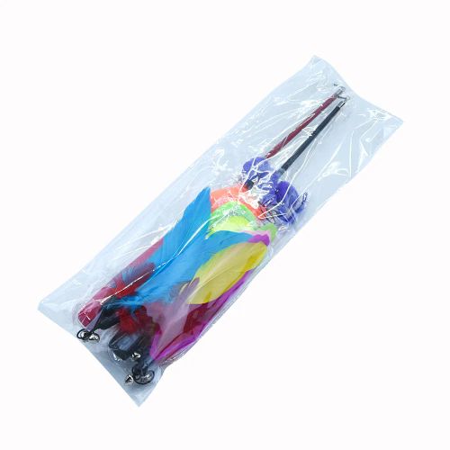 DZOMNOK Interactive Feather Teaser Stick - Engaging Cat Toy Set - 11-piece set