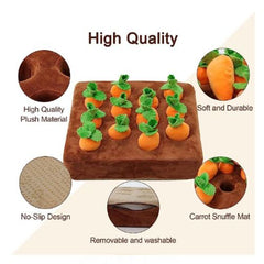 Carrot Farm Plush Dog Toy - Educational Chewing & Foraging Fun - Orange / 35CMx35CM