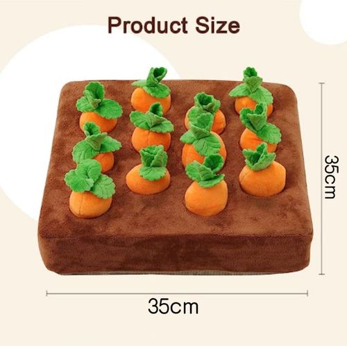 Carrot Farm Plush Dog Toy - Educational Chewing & Foraging Fun - Orange / 35CMx35CM