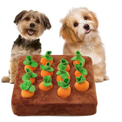 Carrot Farm Plush Dog Toy - Educational Chewing & Foraging Fun - Orange / 35CMx35CM