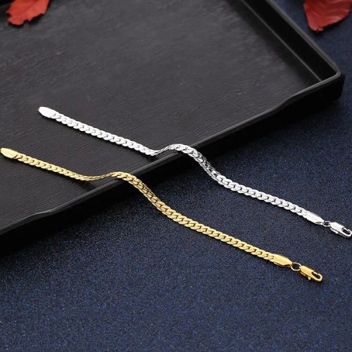 Classic Silver Geometric Jewellery Set - Elegant Necklace & Bracelet