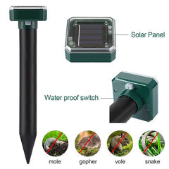 1Pcs Solar Rodent Repeller Ultrasonic Mole Repellent Outdoor Garden Yard Farm Pest Control Solar Powered Rodent Mice