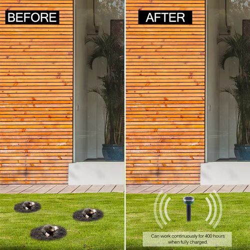 1Pcs Solar Rodent Repeller Ultrasonic Mole Repellent Outdoor Garden Yard Farm Pest Control Solar Powered Rodent Mice