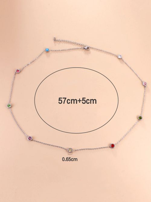 LUXUSTEEL Colourful Crystal Pendant Necklace - Fashionable Accessory